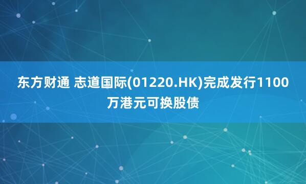 东方财通 志道国际(01220.HK)完成发行1100万港元可换股债