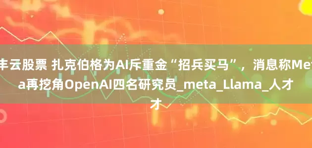 丰云股票 扎克伯格为AI斥重金“招兵买马”，消息称Meta再挖角OpenAI四名研究员_meta_Llama_人才