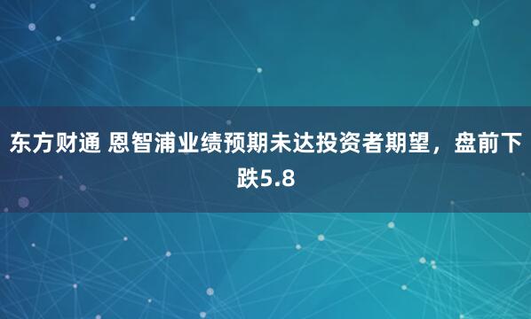 东方财通 恩智浦业绩预期未达投资者期望，盘前下跌5.8